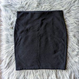 LOFT High Waisted Stretch Ribbed Black Miniskirt XS